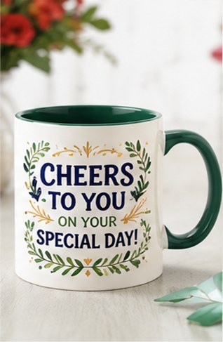 Special Day birthday mug — dark green